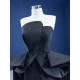 Strapless Black Women Prom Dresses Detachable Train Formal Party Evening Dress Banquet Gowns