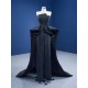 Strapless Black Women Prom Dresses Detachable Train Formal Party Evening Dress Banquet Gowns