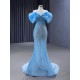 Strapless Blue Evening Dresses For Women 2024 Mermaid Floor Length Prom Party Gowns Crystal Robes De Soiree