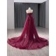 Strapless Burgundy A Line Tulle Long Prom Dresses Lady Evening Dress Formal Party Women Gowns 2024