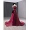 Strapless Burgundy A Line Tulle Long Prom Dresses Lady Evening Dress Formal Party Women Gowns 2024