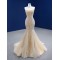 Strapless Champagne Prom Dresses Mermaid Formal Party Dress Shiny Women Special Occasion Evening Gowns