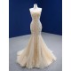 Strapless Champagne Prom Dresses Mermaid Formal Party Dress Shiny Women Special Occasion Evening Gowns