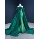 Strapless Emerald Green Mermaid Women Prom Dresses Beading Formal Evening Dress Birthday Party Gowns 2024