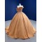 Strapless Gold Quinceanera Dress Beading Ball Gown Open Back Vestidos De 15 Anos 2024