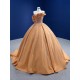 Strapless Gold Quinceanera Dress Beading Ball Gown Open Back Vestidos De 15 Anos 2024