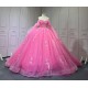 Strapless Hot Pink Quinceanera Dresses for 15 Anos Sweetheart Neck Appliques Vestidos De Baile Customised