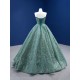 Strapless Mint Green Korea Evening Dresses Beading Tulle Sleeveless Floor Length Formal Occasion Gowns For Women