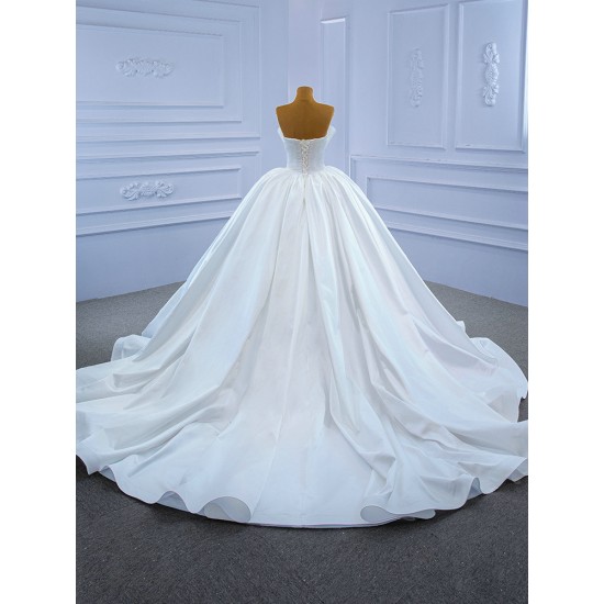 Strapless Wedding Dress Sleeveless Bridal Dresses Princess Bride Gown Vestido De Noiva