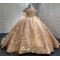 Sweetheart Blush Quinceanera Dresses Off the Shoulder Vestido De 15 Customised 3D Flowers Instagram Gowns