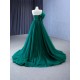 Sweetheart Emerald Green Prom Dress Women One Shoulder Floral Two In One Formal Evening Party Gowns