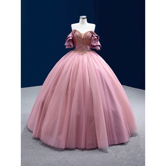 Sweetheart Mauve Quinceanera Dress Ball Gown Vestidos De XV Anos Strapless Cocktail Dresses