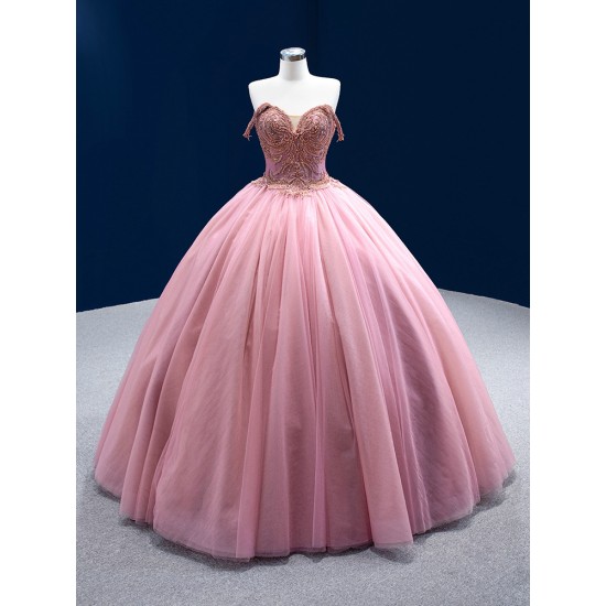 Sweetheart Mauve Quinceanera Dress Ball Gown Vestidos De XV Anos Strapless Cocktail Dresses