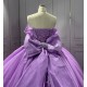 Sweetheart Neck Ball Gown Lilac Quinceanera Dresses for Girls Off the Shoulder Vestidos De 15 Anos With Bow