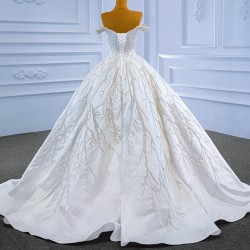 Sweetheart Neck Ball Gown Wedding Dresses 2024 Beaded Off Shoulder Plus Size Bridal Gowns