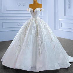 Sweetheart Neck Ball Gown Wedding Dresses 2024 Beaded Off Shoulder Plus Size Bridal Gowns