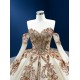 Sweetheart Neck Champagne Quinceanera Dresses Ballgown Corset Lace up Closure Vestidos De 15 With Detachable Sleeve