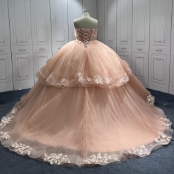 Sweetheart Neck Pink Quinceanera Dress Sleeveless Vestidos De 15 Anos Girls Ball Gown Sweet 16 Dresses