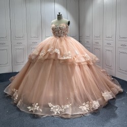 Sweetheart Neck Pink Quinceanera Dress Sleeveless Vestidos De 15 Anos Girls Ball Gown Sweet 16 Dresses