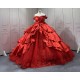 Sweetheart Neck Red Quinceanera Dresses for 15 Anos Off The Shoulder Ball Gown Tulle Floor Length Girl Women Dress