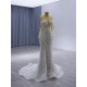 Sweetheart Neck Wedding Dress Long Sleeve Bridal Gowns For Women Pearl Sweep Train Vestido 2024