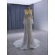 Sweetheart Neck Wedding Dress Long Sleeve Bridal Gowns For Women Pearl Sweep Train Vestido 2024