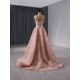 Sweetheart Rose Gold Prom Dresses Spaghetti Strap Women Formal Gowns Evening Party Dress Customized