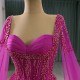 Taffy Color Prom Dress Girl Evenning Dress Cape Sleeve Birthday Party Dress