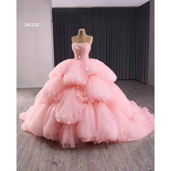 Tiered Pink Quinceanera Dress Sleeveless Appliques Vestidos De 15 Anos 2024 15 Year Old Corinthian Dresses