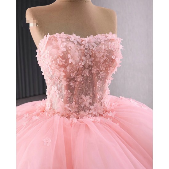 Tiered Pink Quinceanera Dress Sleeveless Appliques Vestidos De 15 Anos 2024 15 Year Old Corinthian Dresses