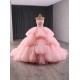 Tiered Pink Quinceanera Dress Sleeveless Appliques Vestidos De 15 Anos 2024 15 Year Old Corinthian Dresses