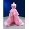 Tiered A Line Pink Formal Prom Dresses Strapless Floor Length Special Occasion Gown Women Bridesmaid Party Gowns