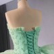 Tiered Ball Gown Sage Green Quinceanera Dress Sequins Sweet 16 Dress Princess Sleeveless Vestidos De XV 15 Anos