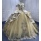 Tiered Champagne Quinceanera Dresses Off the shoulder Ball Gown 3D Flowers Vestidos De 15 Anos