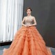 Tiered Orange Quinceanera Dress 2024 Cocktail Dresses Ball Gown Prom Dress Sweet 15 16 Dresses Sleeveless Party Gown Custom Made