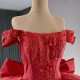 Tiered Red Ball Gown Quincenara Dreses 2024 Appliques Sweet 16 Dress Princess Lace Up Vestidos De 15 XV Anos WIth Bow