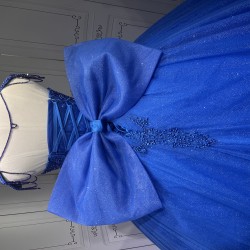 Tiered Royal Blue Quinceanera Dress Vestidos De XV Anos 15TH Birthday Dress With Bow