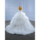 Tiered Wedding Dress Sleeveless Wedding Gown Backless Crystal Bridal Dress Robe De Mariee