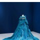 True Blue Prom Dresses For Women 2024 Formal Evening Gowns Vestidos De Fiesta Para Bodas With Detachable Train