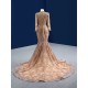 Tulle Gold Prom Dresses Long Sleeve Women Homecoming Gowns Sequin Special Occasion Party Dress