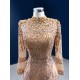 Tulle Gold Prom Dresses Long Sleeve Women Homecoming Gowns Sequin Special Occasion Party Dress