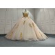 Tulle Nude Quinceanera Dresses 2024 Lace Appliques Evening Party Prom Gowns Vestidos De 15 Anos