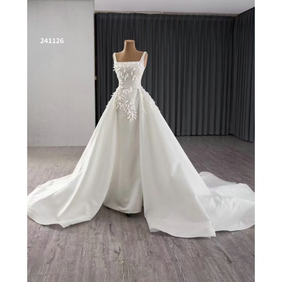 Two In One Mermaid Wedding Dresses Square Collar Bridal Gown 2024 Detachable Train Custom Made