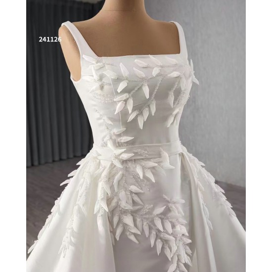 Two In One Mermaid Wedding Dresses Square Collar Bridal Gown 2024 Detachable Train Custom Made