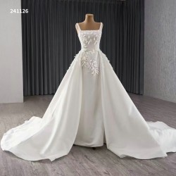 Two In One Mermaid Wedding Dresses Square Collar Bridal Gown 2024 Detachable Train Custom Made