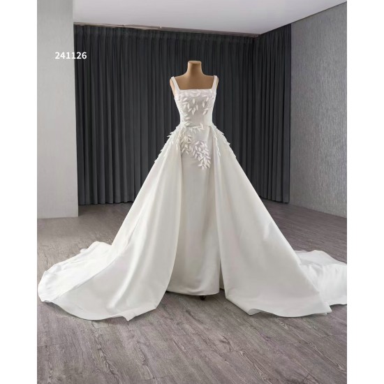 Two In One Mermaid Wedding Dresses Square Collar Bridal Gown 2024 Detachable Train Custom Made