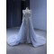 Two In One Gray Blue Mermaid Prom Dresses Long Beading Long Sleeve Tulle Prom Evening Gowns Vestido De Festa