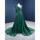 Two In One Green Women Prom Dresses Formal Occasion Wedding Party Dress Satin Evening Gowns