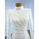 Two In One Mermaid High Neck Wedding Dress Lace Appliques Bridal Pleated Long Sleeves Gown Custom Made Vestido De Noiva