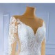 Two In One Mermaid Wedding Dress Long Sleeve Lace Appliques Backless Bridal Gowns